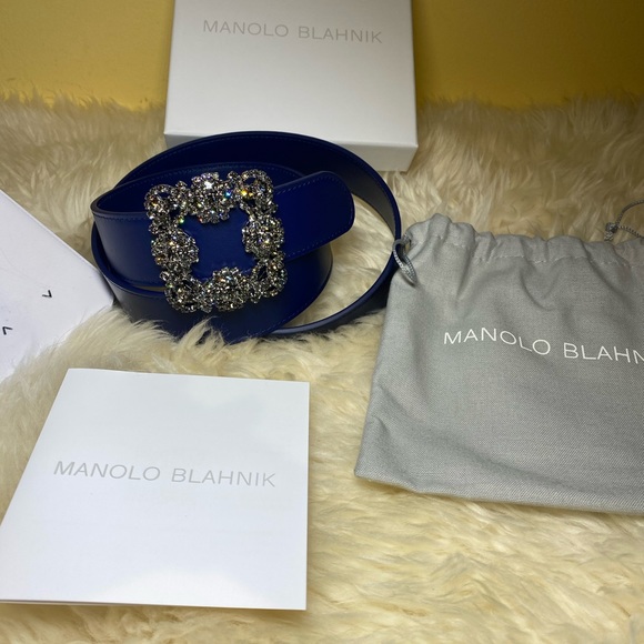 New authentic Manolo Blahnik leather hangisi belt - Picture 5 of 15